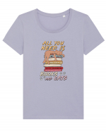 Books and cats Tricou mânecă scurtă guler larg fitted Damă Expresser