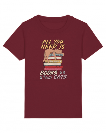 Books and cats Burgundy