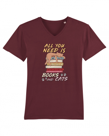 Books and cats Burgundy