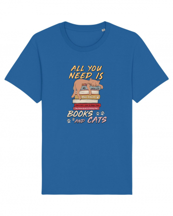 Books and cats Royal Blue