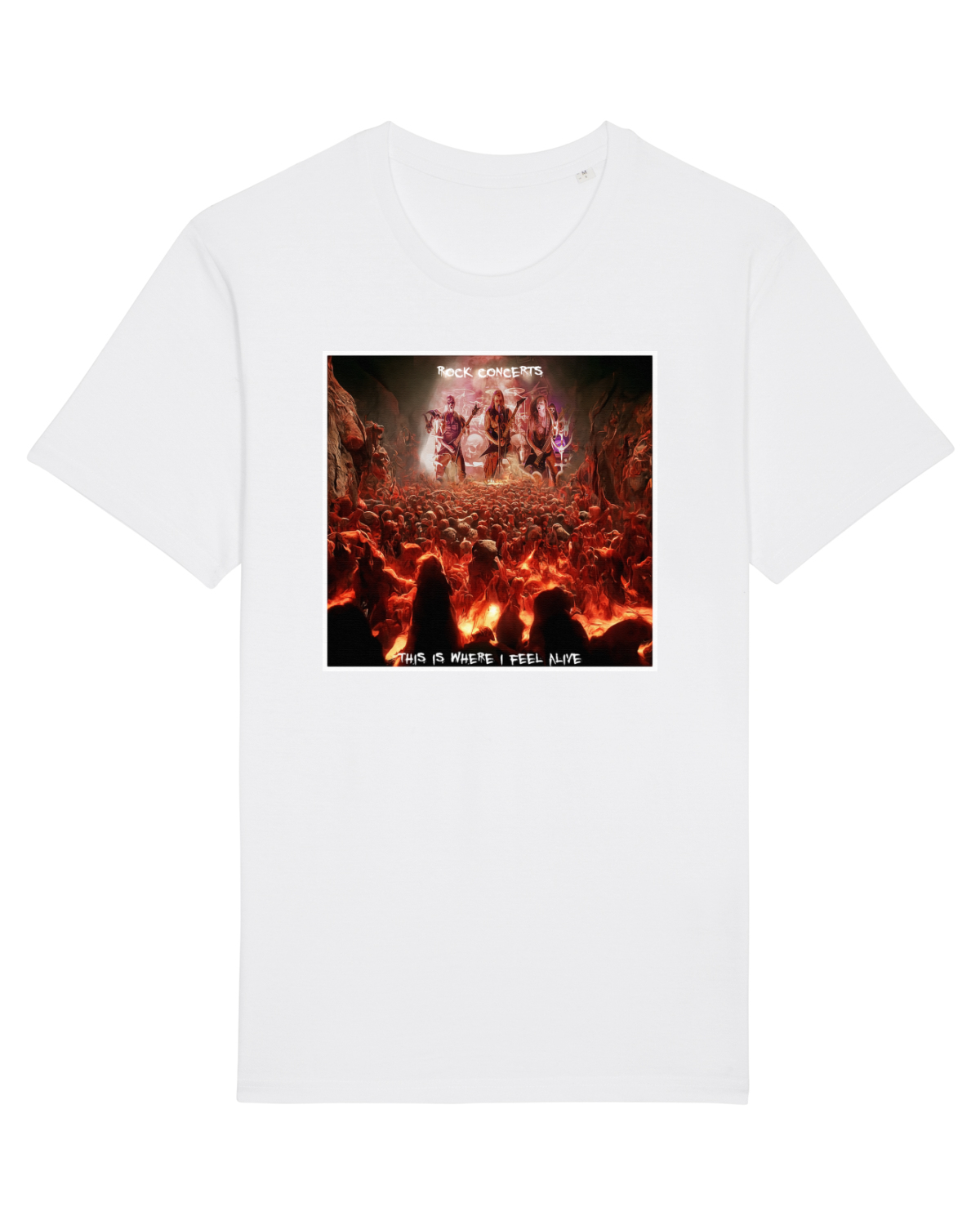 Tricou mânecă scurtă Unisex Rocker White