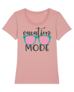 Vacation Mode Tricou mânecă scurtă guler larg fitted Damă Expresser