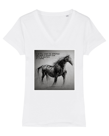 beautiful horse White