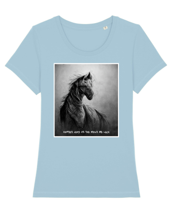 horses wings Sky Blue