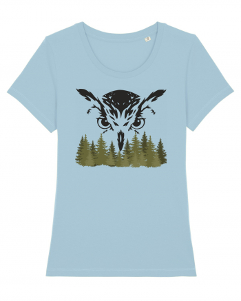 Owl in the forest Sky Blue