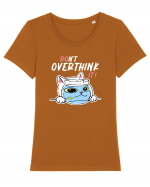 Don't overthink it Tricou mânecă scurtă guler larg fitted Damă Expresser