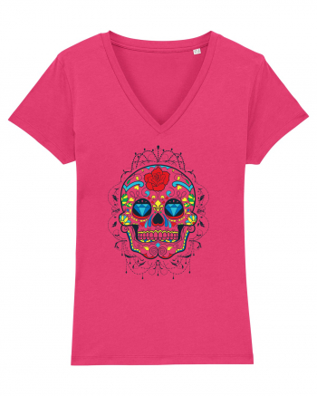 Mexican Sugar Skull Raspberry