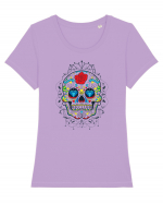 Mexican Sugar Skull Tricou mânecă scurtă guler larg fitted Damă Expresser