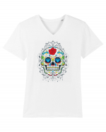 Mexican Sugar Skull Tricou mânecă scurtă guler V Bărbat Presenter