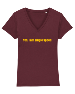 Single Speed Tricou mânecă scurtă guler V Damă Evoker