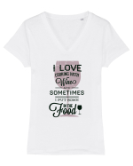 I Love Cooking With Wine Tricou mânecă scurtă guler V Damă Evoker