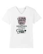 I Love Cooking With Wine Tricou mânecă scurtă guler V Bărbat Presenter