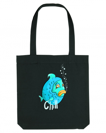 Blue fish chill text Black