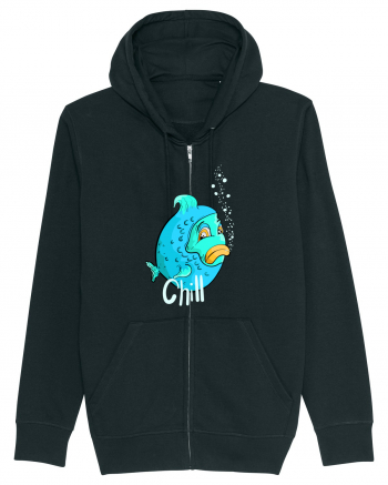 Blue fish chill text Black