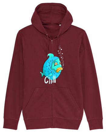 Blue fish chill text Burgundy