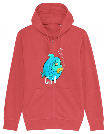 Blue fish chill text Carmine Red