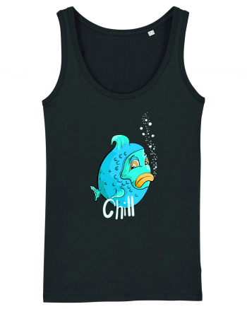 Blue fish chill text Black