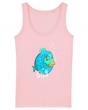 Blue fish chill text Cotton Pink