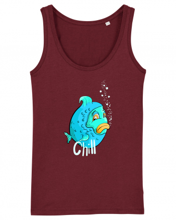 Blue fish chill text Burgundy