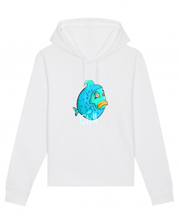 Blue fish chill text White