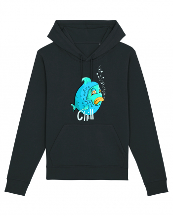 Blue fish chill text Black