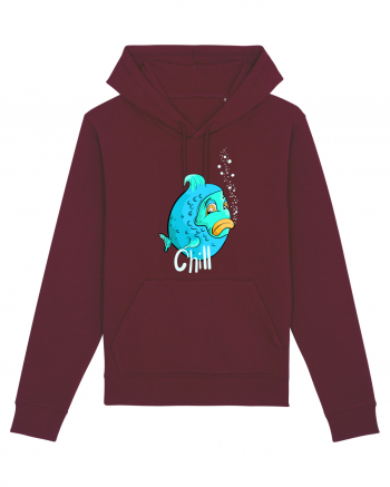 Blue fish chill text Burgundy