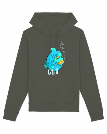 Blue fish chill text Khaki