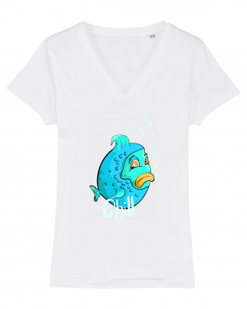 Blue fish chill text White