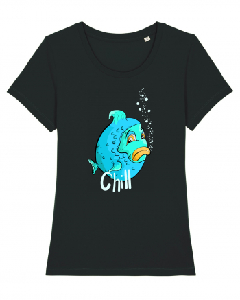 Blue fish chill text Black