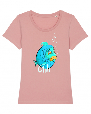 Blue fish chill text Canyon Pink