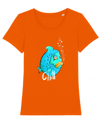 Blue fish chill text Bright Orange