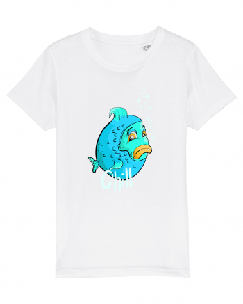 Blue fish chill text White