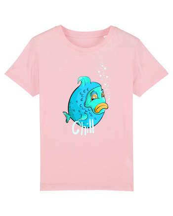 Blue fish chill text Cotton Pink