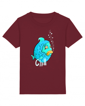 Blue fish chill text Burgundy