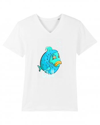 Blue fish chill text White