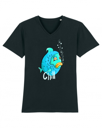 Blue fish chill text Black