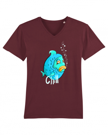 Blue fish chill text Burgundy