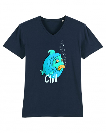 Blue fish chill text French Navy