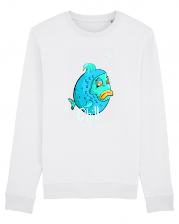 Blue fish chill text White