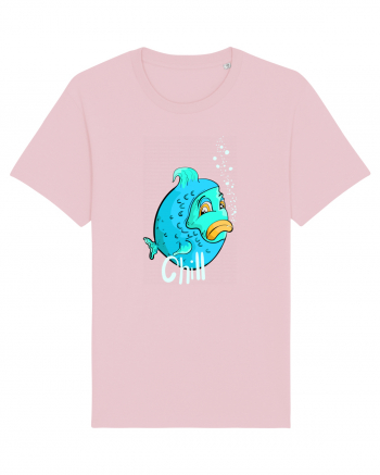 Blue fish chill text Cotton Pink