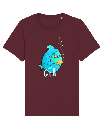 Blue fish chill text Burgundy