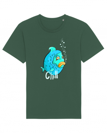 Blue fish chill text Bottle Green