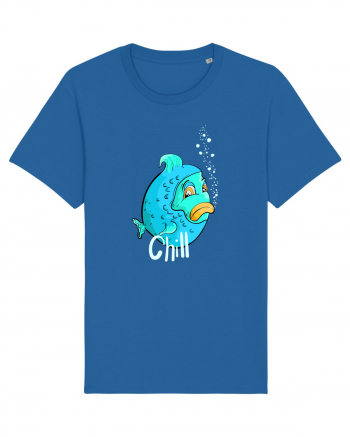 Blue fish chill text Royal Blue