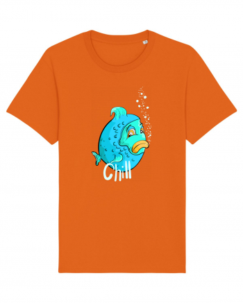 Blue fish chill text Bright Orange