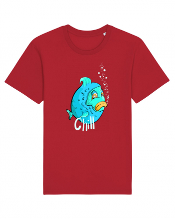 Blue fish chill text Red