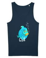 Blue fish chill text Maiou Bărbat Runs