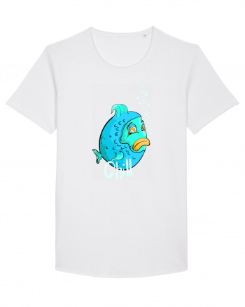 Blue fish chill text White