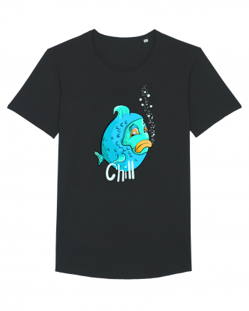 Blue fish chill text Black