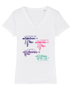 Bohemian Tricou mânecă scurtă guler V Damă Evoker
