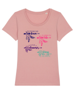 Bohemian Tricou mânecă scurtă guler larg fitted Damă Expresser